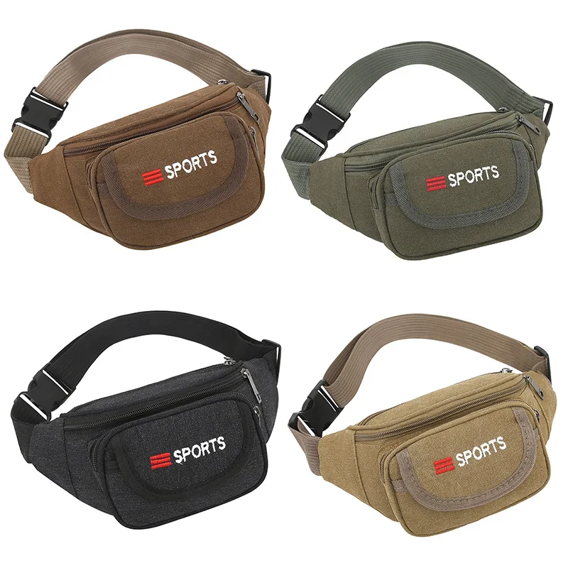 Unisex Waist Bags Designer Canvas Waist Pack Fashion Street Money Bags Phone Chest Bag Belt Women Men Purses