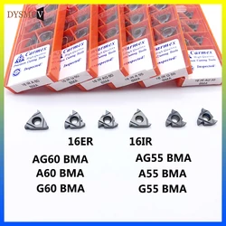 10pcs 100% original Carmex16ER AG60 AG55 A60 G55 16IR BMA Carmex CNC threaded carbide blade lathe turning blade tool