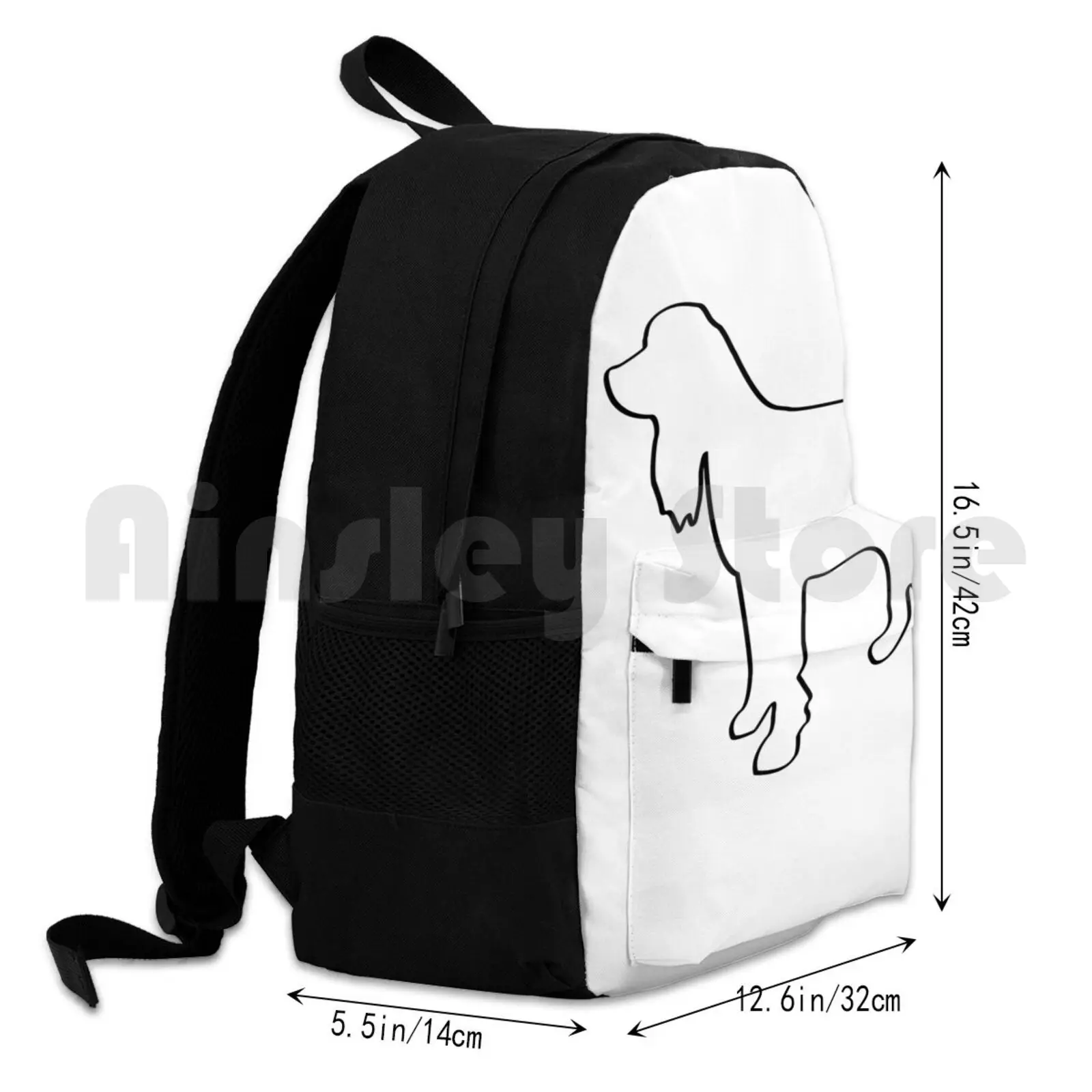 Dog Outline Cocker Spaniel Gifts Outdoor Hiking Backpack Waterproof Camping Travel Dog Outline Cocker Spaniel English Cocker