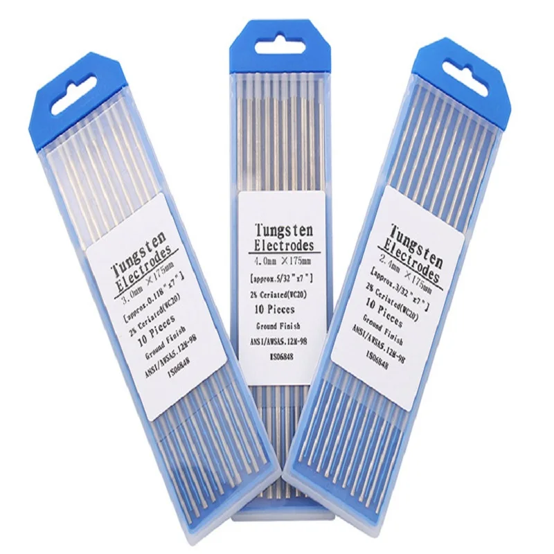 

Export standard Tungsten Electrodes for Tig Welding 2% Grey Ceriate Tungsten WC20 10-Pack Tig Tungsten electrode 150mm length