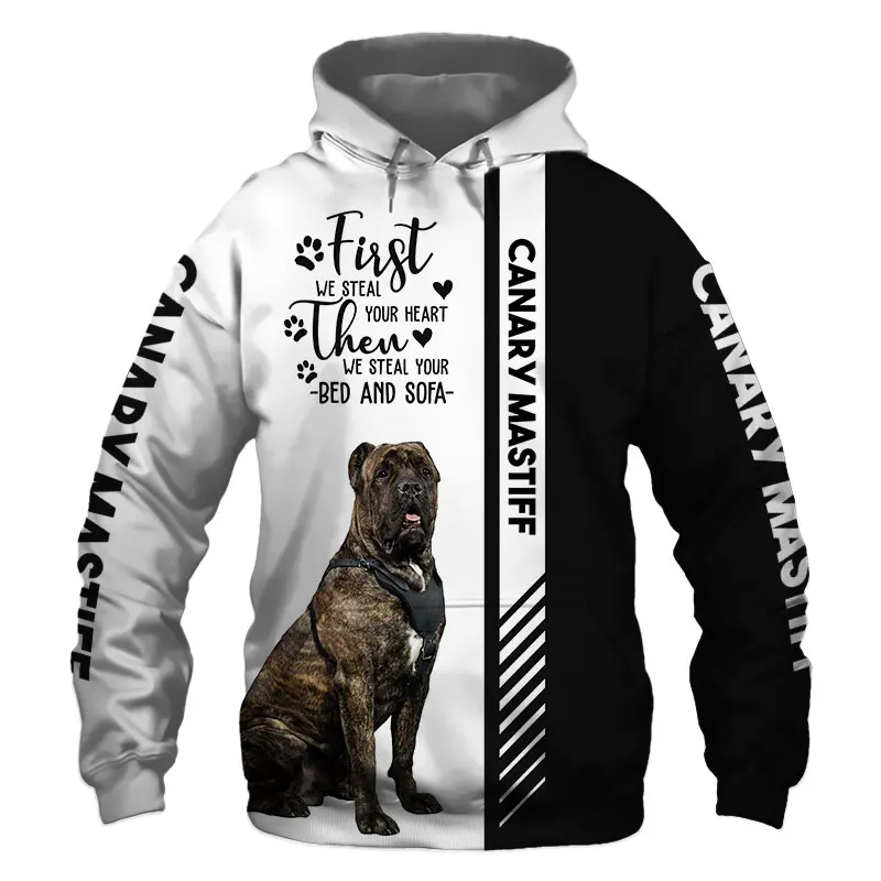 Perro de Presa Canario Dog 3D Printed Unisex Deluxe Hoodie Men/Women Sweatshirt Streetwear Zip Pullover Casual Jacket Tracksuit