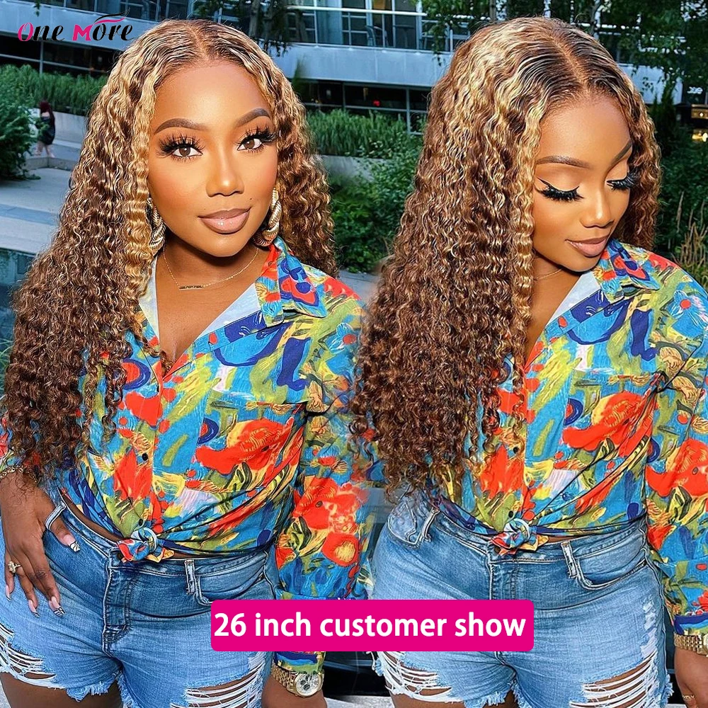 P4/27 Highlight Bundles 30 inch Kinky Curly Bundles Honey Blonde Colored Human Hair Weave Bundles Brazilian Curly Hair Bundles