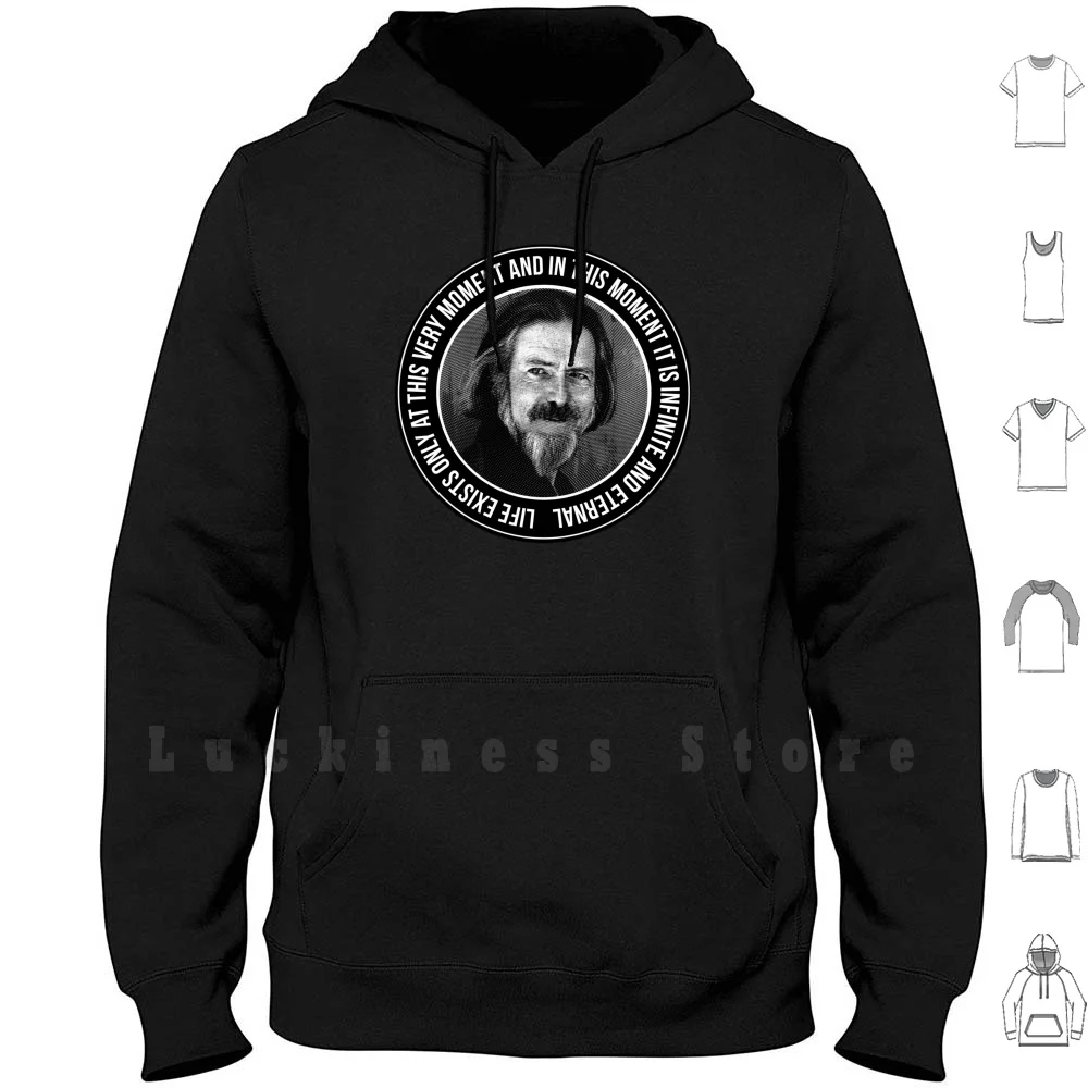 Alan Engraving Tribute 2 Hoodie Alan Watts Philosopher Zen Buddhism Buddha Thinker Life Meditation Time