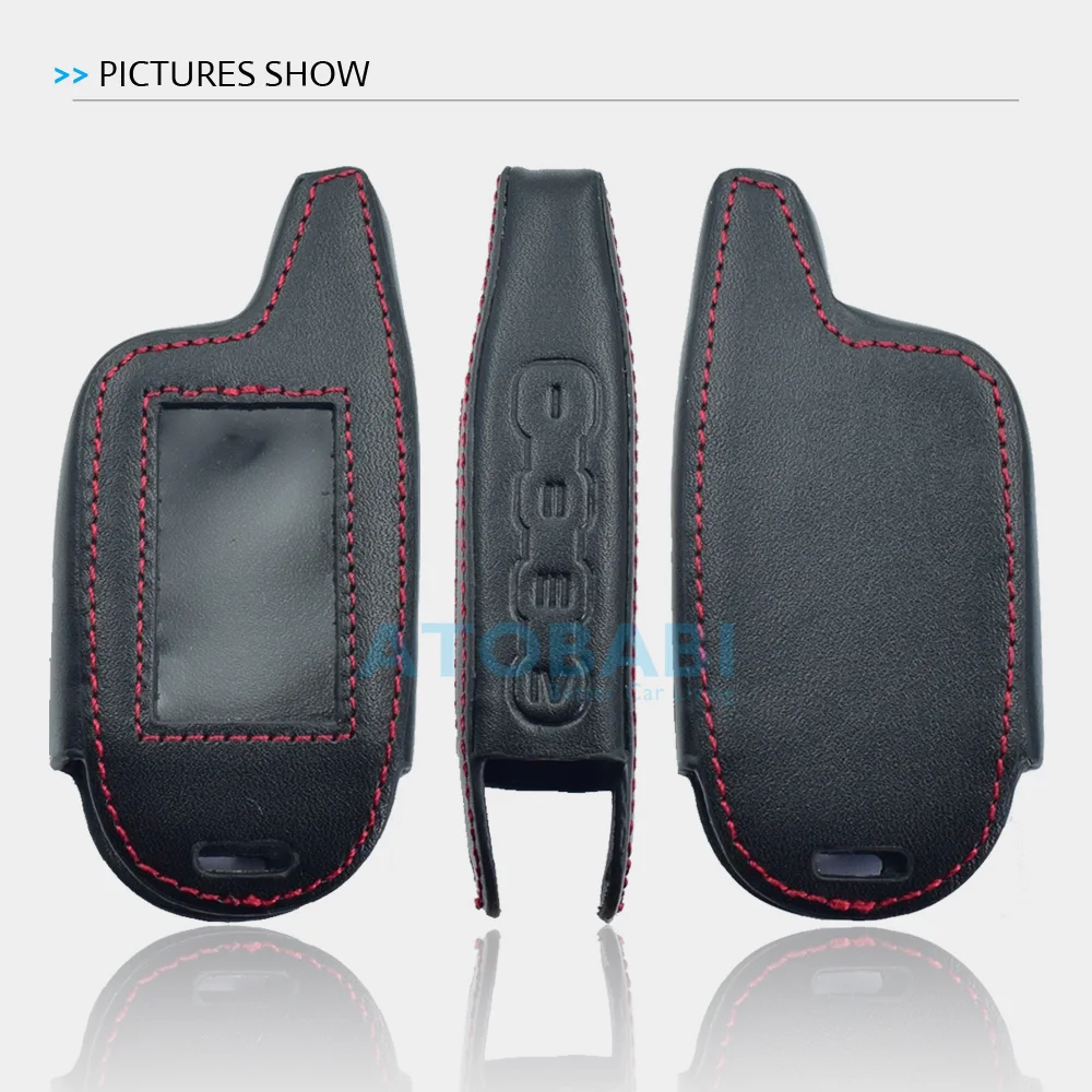 Leather Car Key Cover Remote Control Fobs Cases For Scher-Khan Magicar 7 8 9 10 11 12 M7 M561 M101AS M561 Two Way Car Alarm LCD