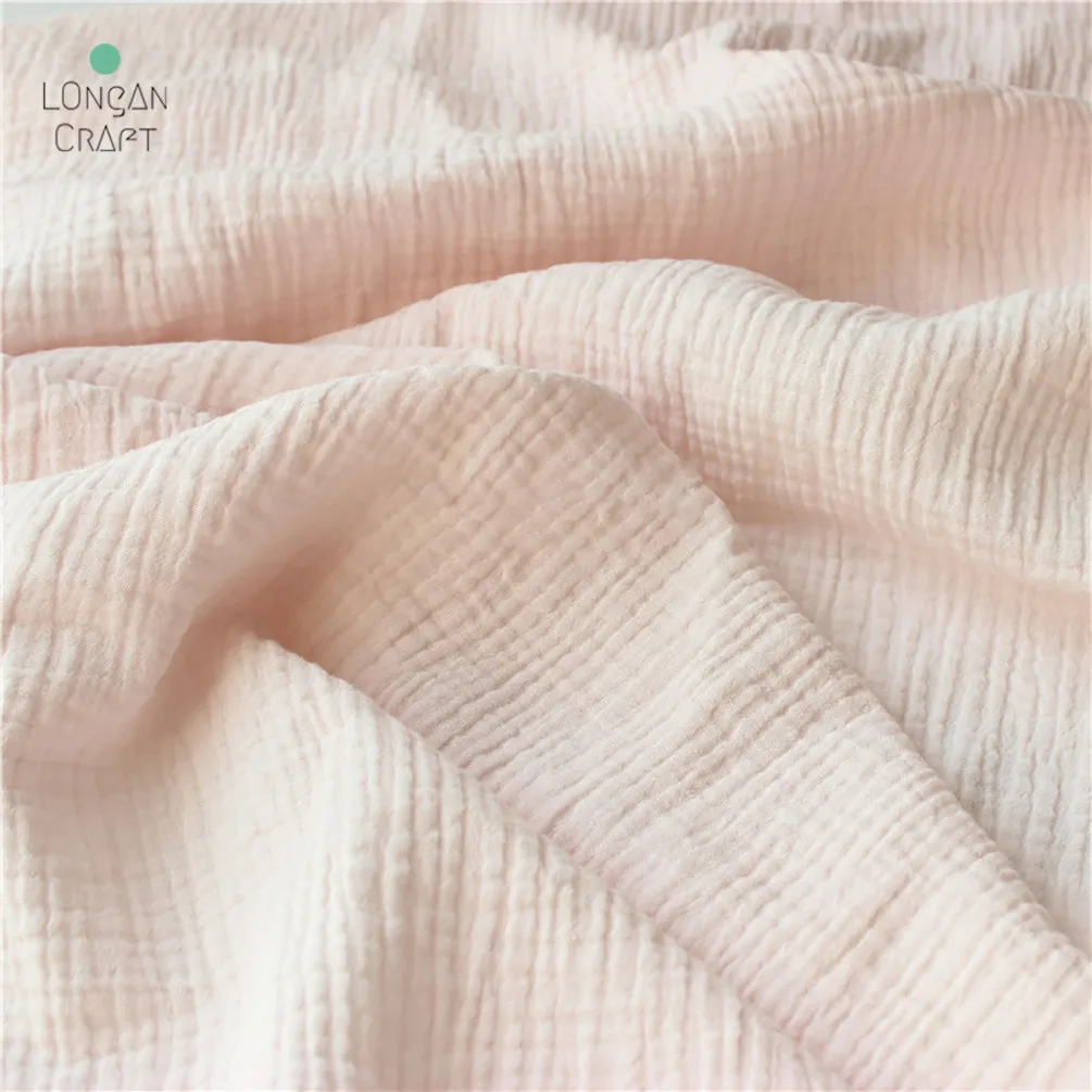 Longan Craft Supplies 50*135cm Double Gauze 100% Cotton Fabric For Baby Clothes / Sleepwear / Shirts / Skirts