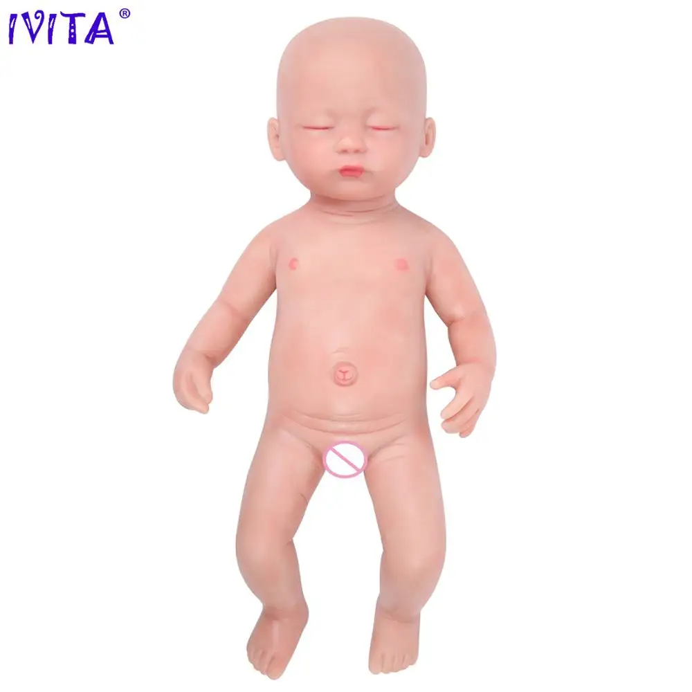 IVITA WG1509 15 인치 전신 실리콘 다시 태어난 아기 소녀 인형 1800g 현실적인 페인트 및 도색되지 않은 어린이 장난감 Collectible