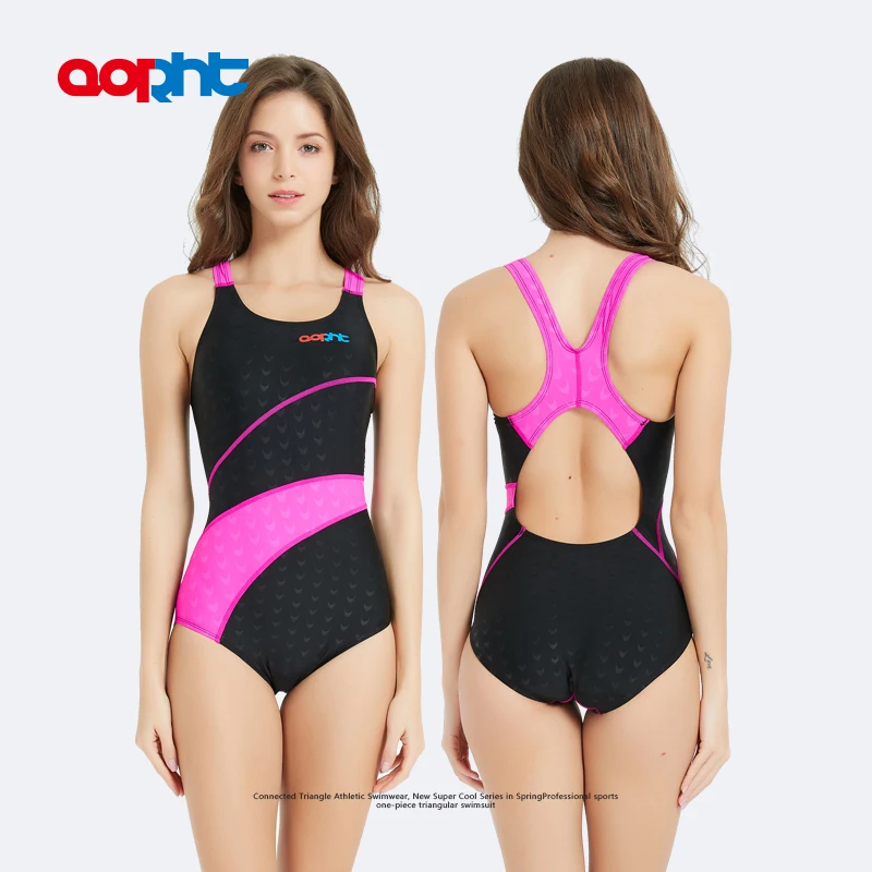 Women One Piece Professional Sport Racing Training SwimWear Triangle Waterproof Plus Size Bodybuilding Bathing Beach SwimSuit
