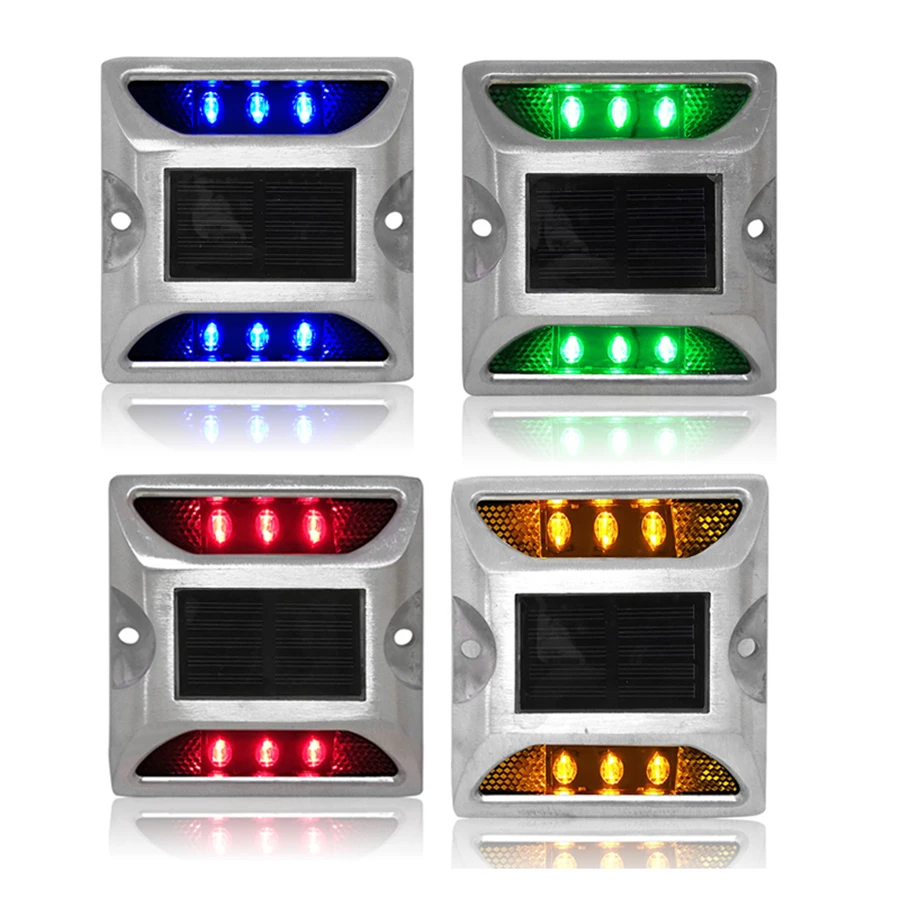 Solar Deck Light Outdoor Solar Driveway Dock Lights 6LEDs IP68 Waterproof Road Markers for Step Backyard Path Walkway Decor