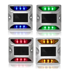 Solar Deck Light Outdoor Solar Driveway Dock Lights 6LEDs IP68 Waterproof Road Markers for Step Backyard Path Walkway Decor