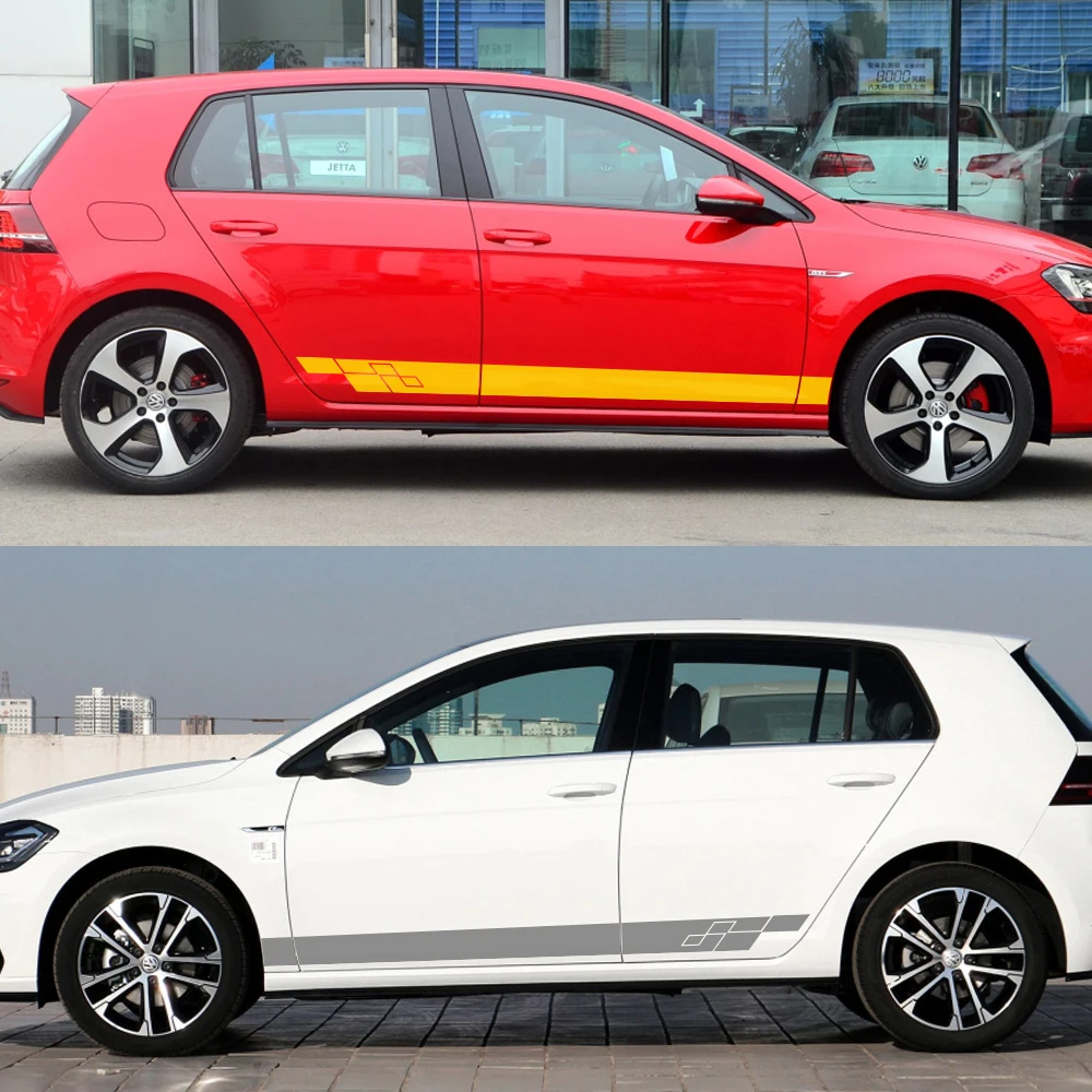 

Car Stickers Stripes Door Side Decor For Volkswagen VW POLO GOLF 7 6 5 4 3 mk4 mk7 mk5 mk6 mk2 Tuning Car Wrap Vinyl Accessories