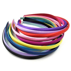 10pcs 10mm Bright Satin Headband Base Blank Bezel Setting For Hair Jewelry Making DIY Girl Headband Elastic Hair Hoop Bands