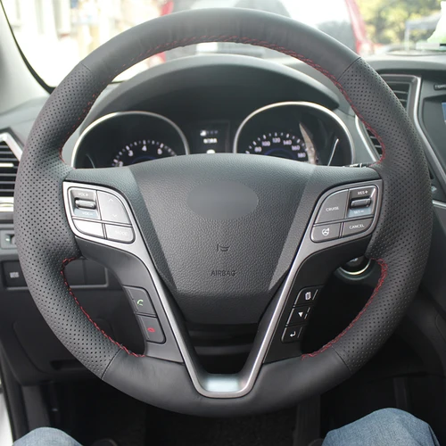 Imagen 2 del producto DIY personalizar cubierta trenzada para volante de coche para Hyundai Santa Fe 2013-2015 Hyundai ix45 trenza de volante Original