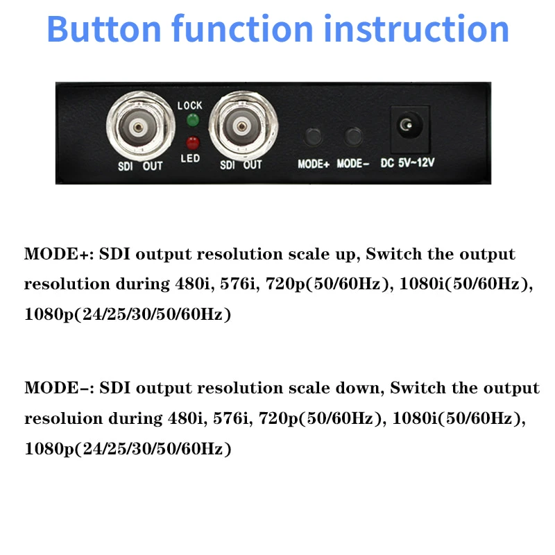 HDMI to SDI Scaler Converter Adjust resolution Full HD 1080P50/60Hz 3G/SD/HD HDMI to Dual SDI Audio Video Adapter for Camera TV