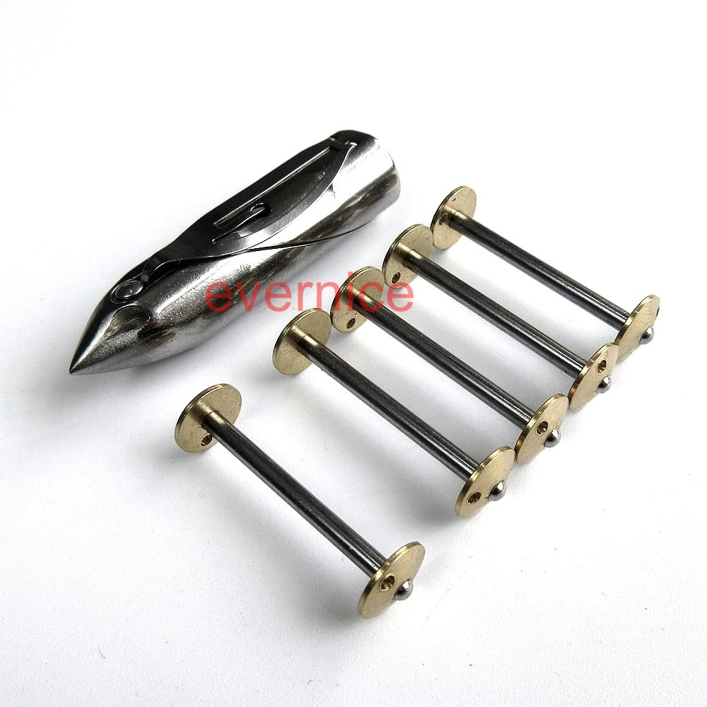 5 PCS BOBBINS & 1 VS SHUTTLE BOBBIN CASE FOR SINGER 27,28,127,128 TREADLE SEWING