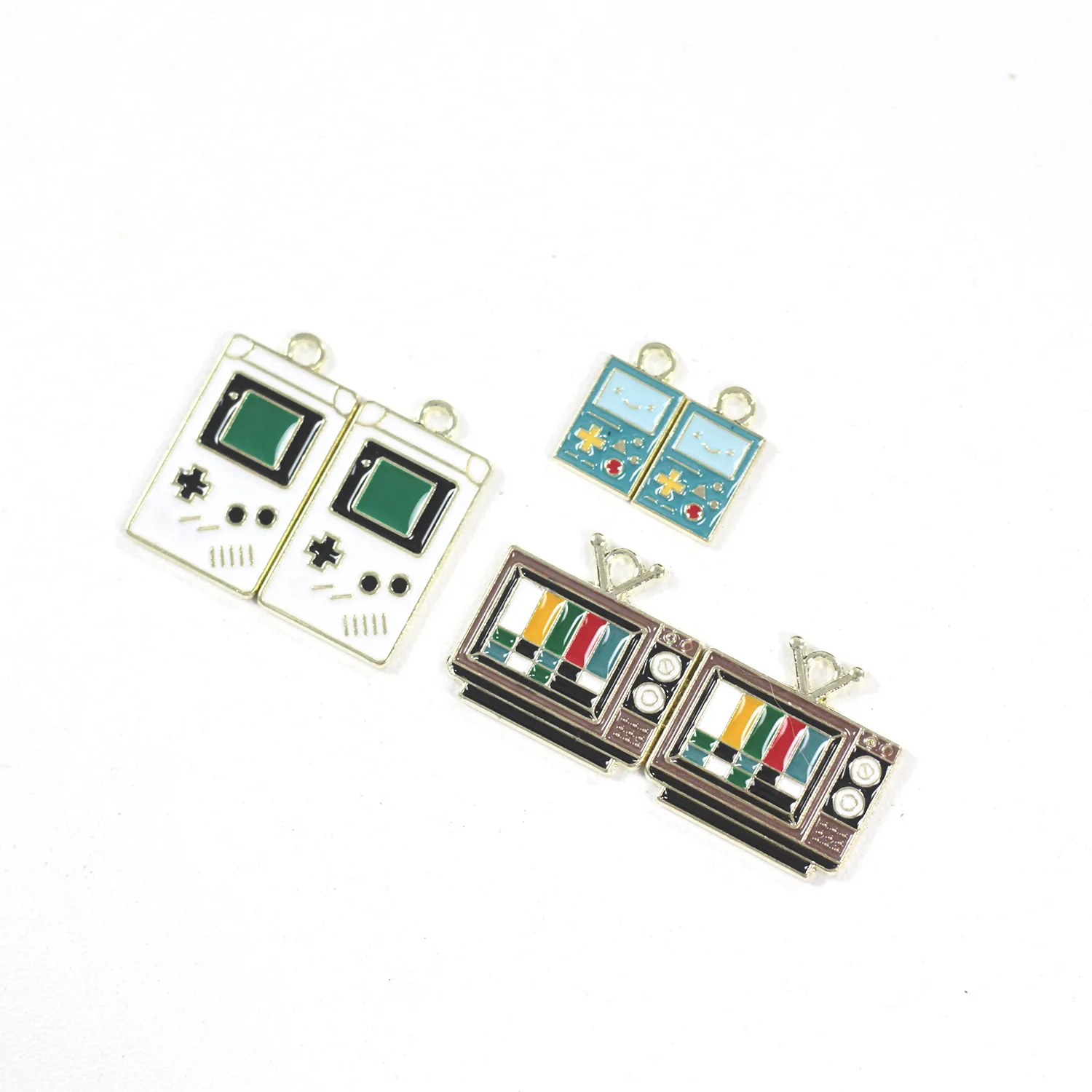 100pcs TV game console cartoon Alloy Jewelry Accessories New Drip Oil Finished Accessories