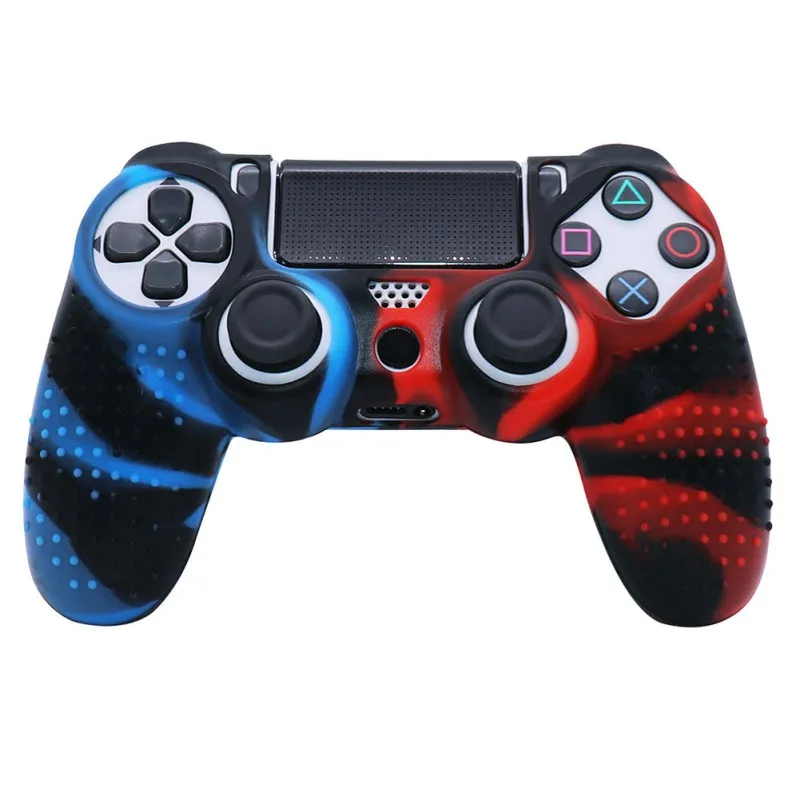 Protective Cover Cases Two-color Soft Rubber Shell Cover Gamepad Silicone Case For PS4 Controller Handle