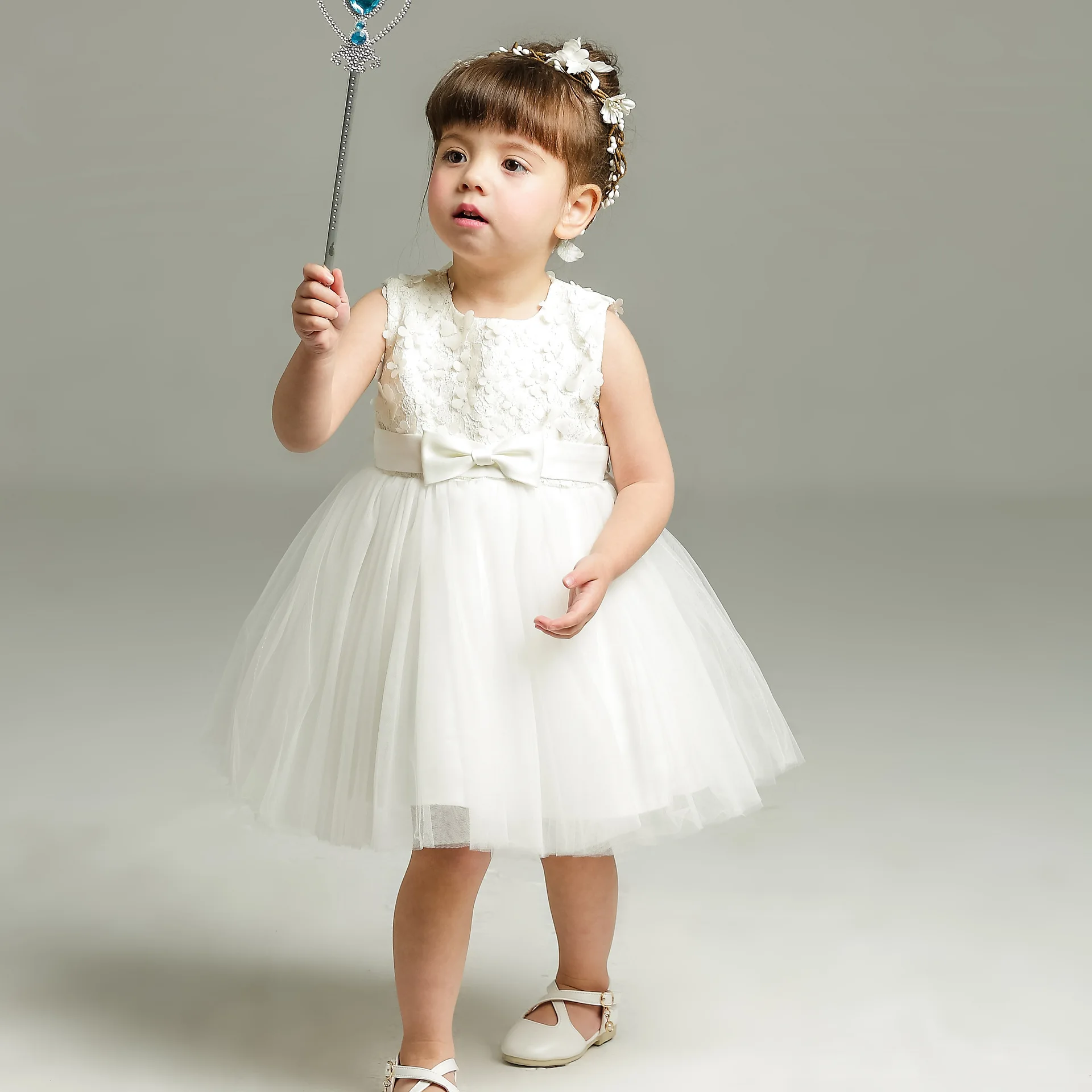 Baby Christening Gowns Dress Infant Birthday Dress Baptism Wear Baby Girl Clothes Summer Dresses Baby Girl Wedding White  Dress