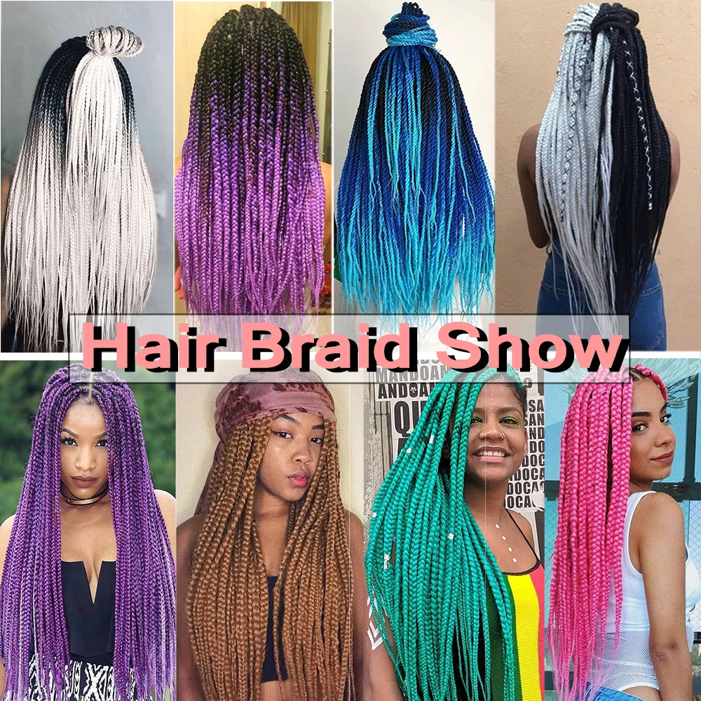 Extensiones de Cabello sintético para trenzar, extensiones de cabello de 24 pulgadas, ombré, rojo, azul, verde, trenza Jumbo, accesorios para el cabello, venta al por mayor