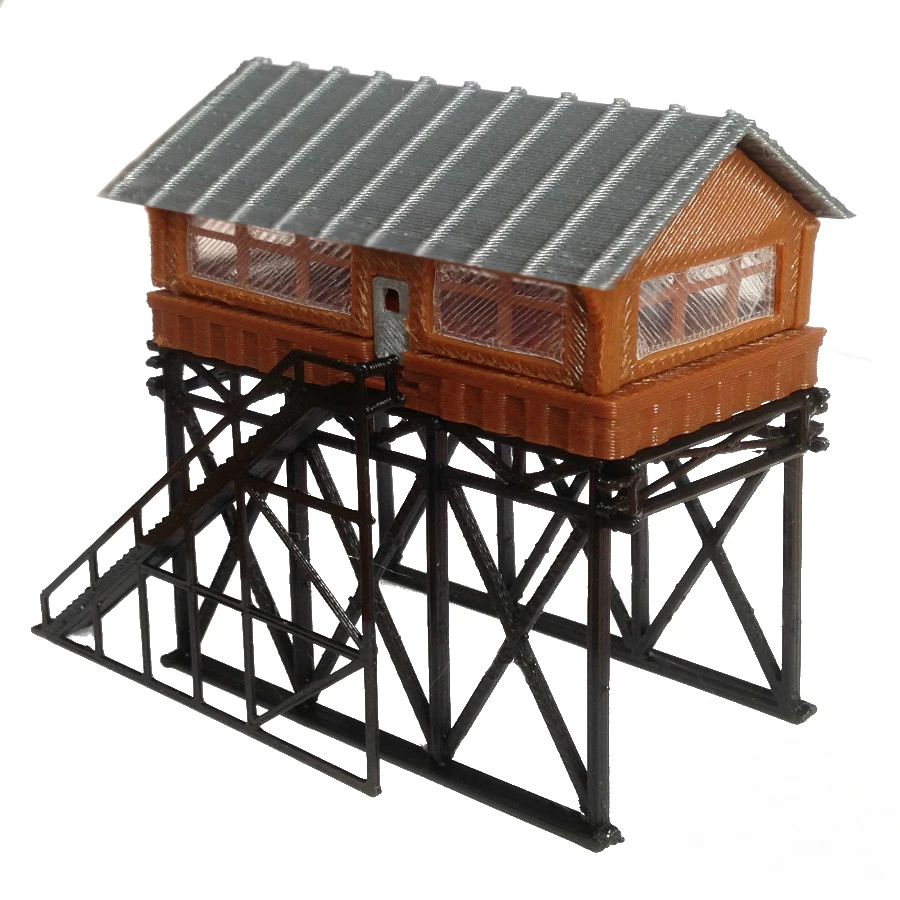 Railway Model Scene N Ratio 1:160 Overhead Signal Tower Signal Room For 1:144