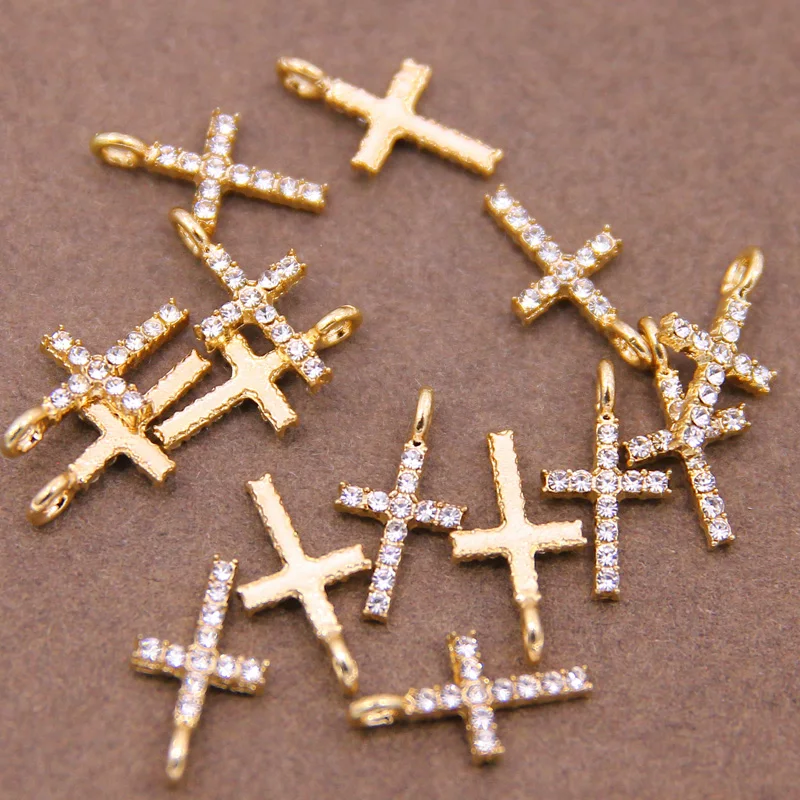 10 sztuk Mini religia krzyż urok wisiorki na bransoletkę naszyjnik biżuteria akcesoria Diy tworzenia biżuterii