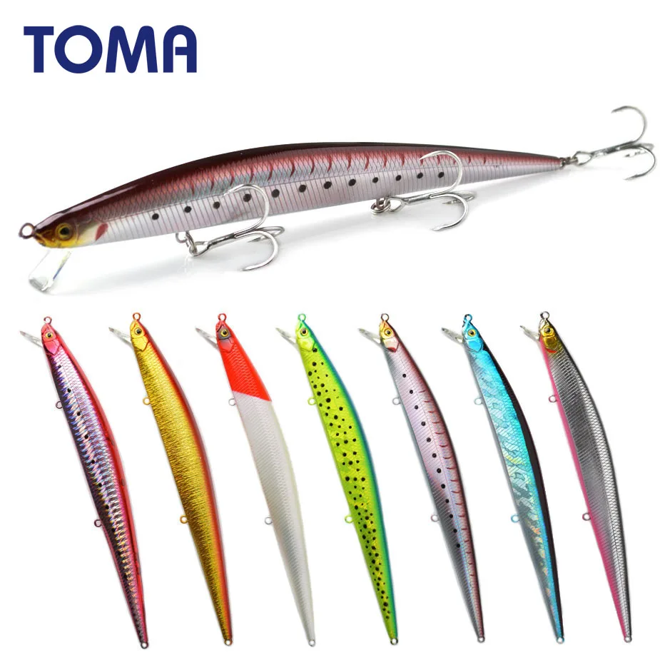 TOMA Suspend Wobbler Fishing Lure 175mm 27g Slow Floating Minnow Crankbait Bass Pike Bait Fishing Tackle