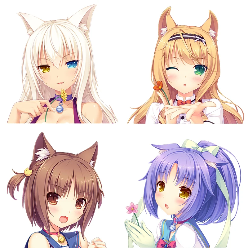 Three Ratels CA64 NEKOPARA_CHRONICLE Cute cat's ear girls Waterproof Decal car stickers laptop Refrigerator label  home decorati