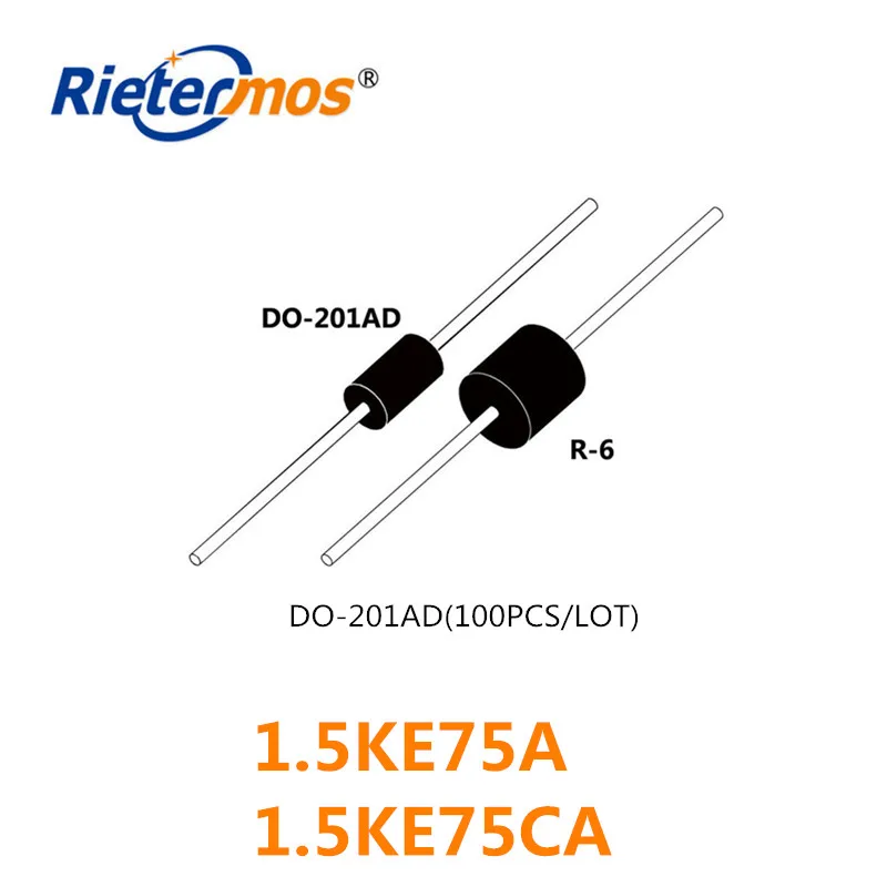 100PCS 1.5KE75 1.5KE75A 1.5KE75CA DO-201AD HIGH QUALITY