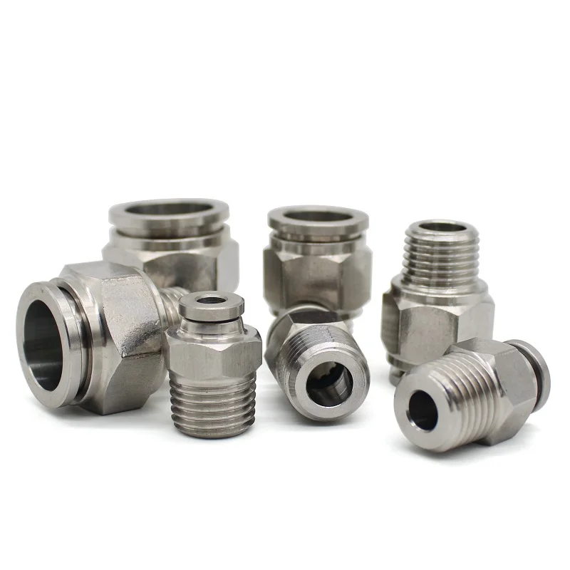 

304 Stainless Steel External Thread Pneumatic Quick Coupling PC 1/8" 1/4" 3/8" 1/2" BSP External Thread Trachea Hose Connector