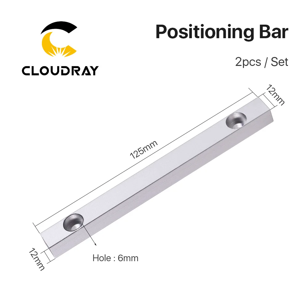 Cloudray Worktable Positioning Bar 2pcs  125*12mm Dia.6mm + 4pcs Positioning Screw for DIY Fiber & Co2 Marking Engraving Machine