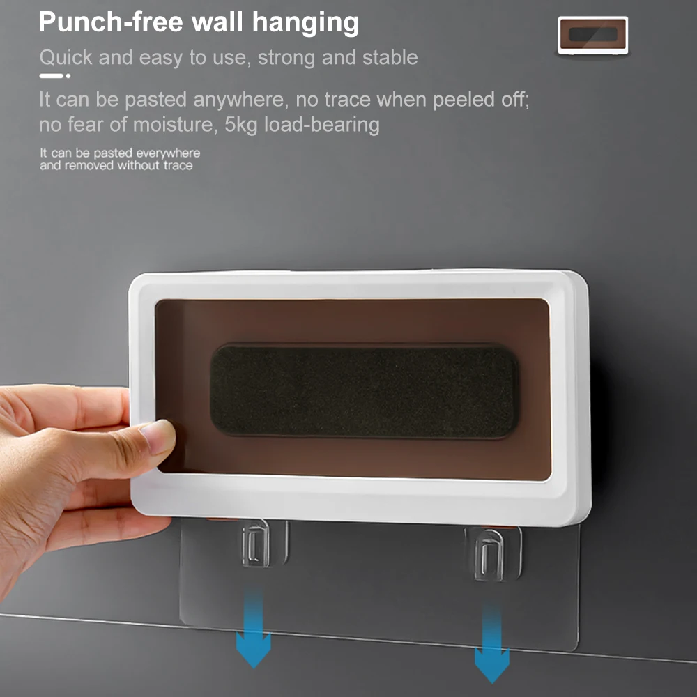 Bathroom Waterproof Mobile Phone Box Touch Screen Self-adhesive Bathroom Wall Storage Box