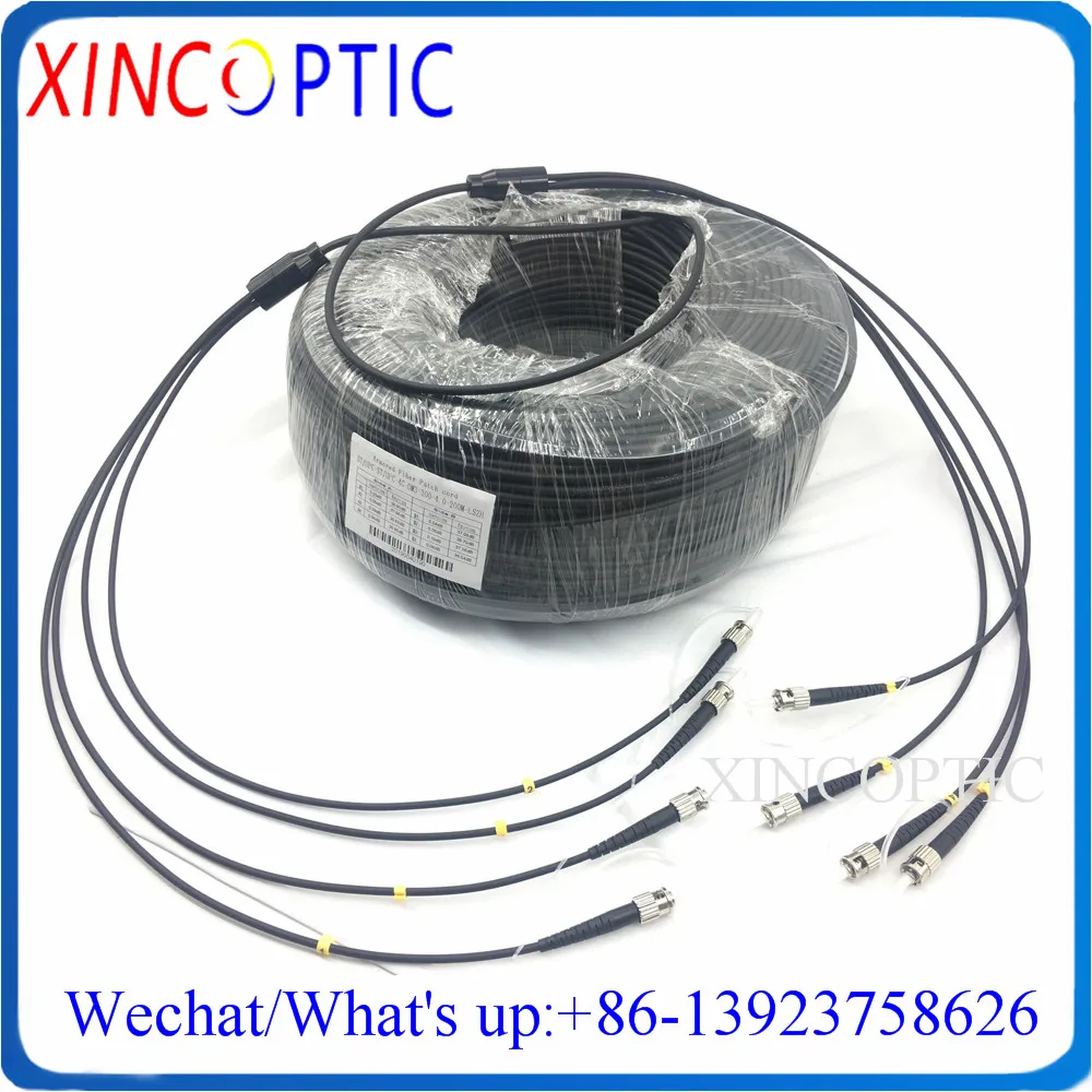 

80Mts,4Strands 4C/4F OM2 50/125,LSZH/TPU Jacket,LC/ST/SC/FCPC 4.0mm 80M Armored 4Cores Multi Mode 4Fibers Optic Patch Cord Cable