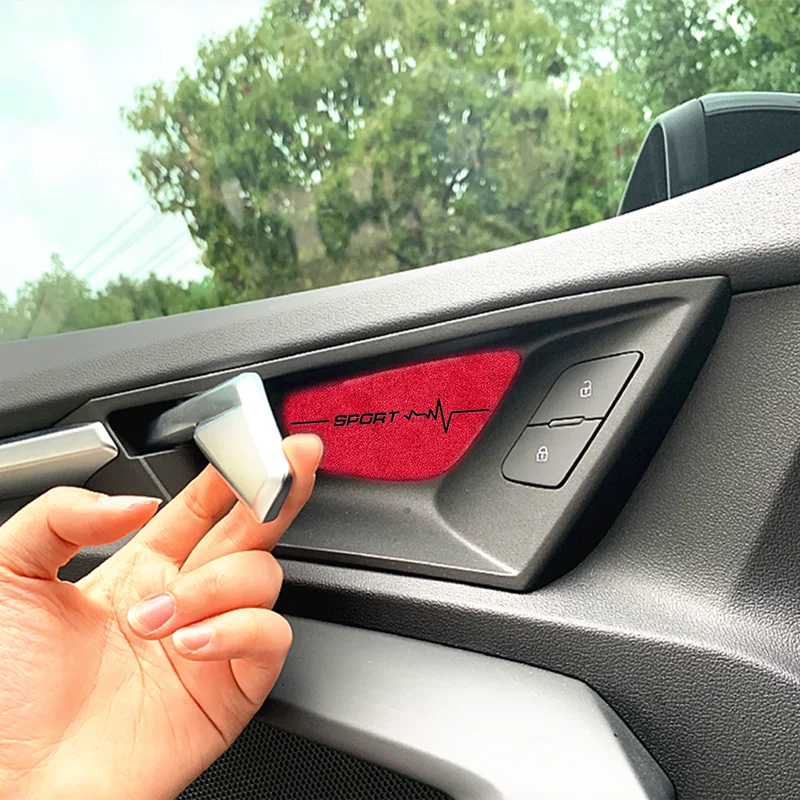 Auto  Accessories For Audi A3 8Y 2020 2021 2022 New Sport Short Plush Car Interior Door Handle Trim Protective Decorative Cover