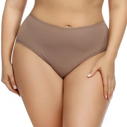 XL-6XL Large Size Women Underwear Sexy Ice Silk High Waist Panties for Plump Women Big Size Plus Size Seamless Soft Lady Breifs