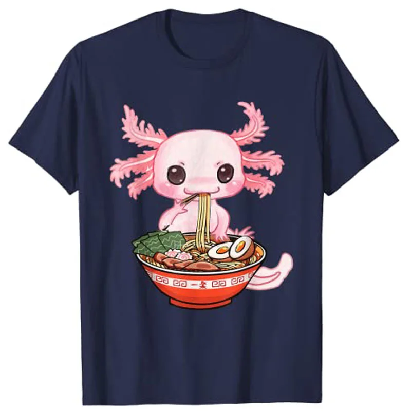 Kawaii Axolotl Ramen Noodles Japanese Anime Otaku Nu Goth T-Shirt