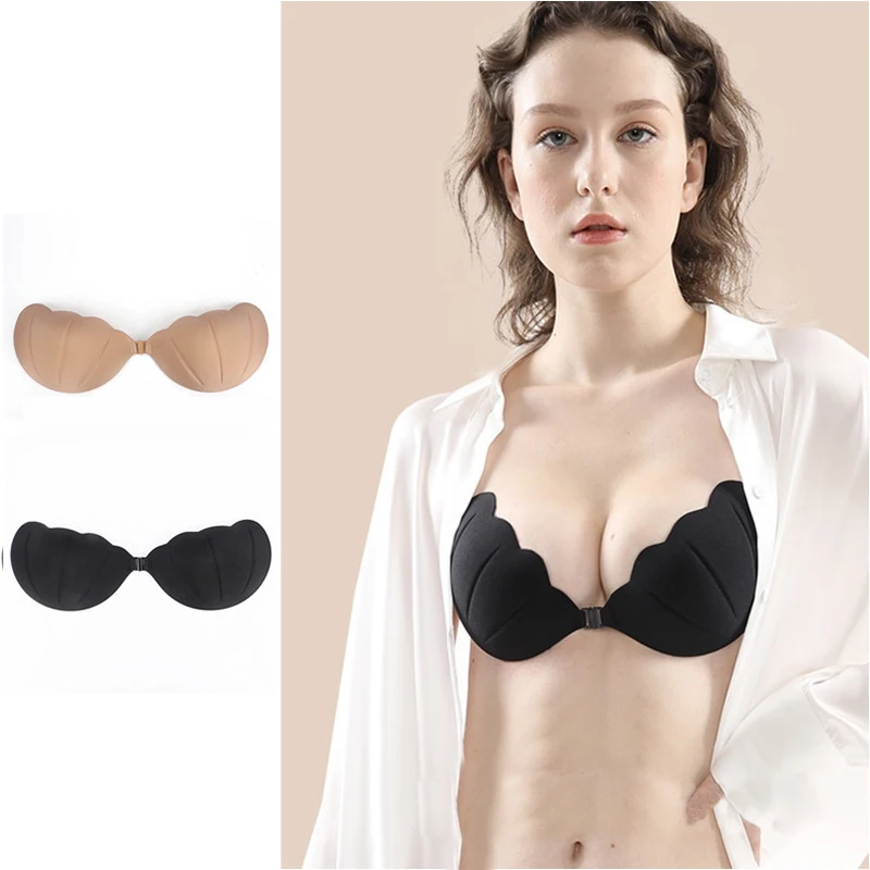 

Women Reusable Bra Seamless Underwear Wedding Party Front Strapless Shell Shape Fly Bras Women'S Accessories Free Shipping