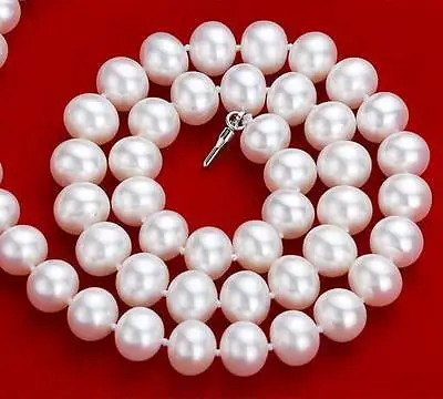 

HUGE 18"10-11MM NATURAL SOUTH SEA GENUINE WHITE ROUND PEARL NECKLACE