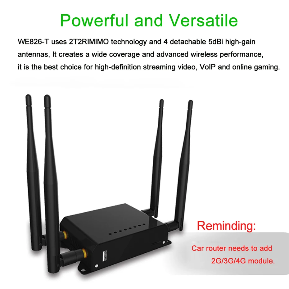 Cioswi WE826-T2 4G WiFi Router Mobile 4G LTE Modem SIM Card Slot 4 LAN 2.4Ghz High Gain Wireless Hotspot