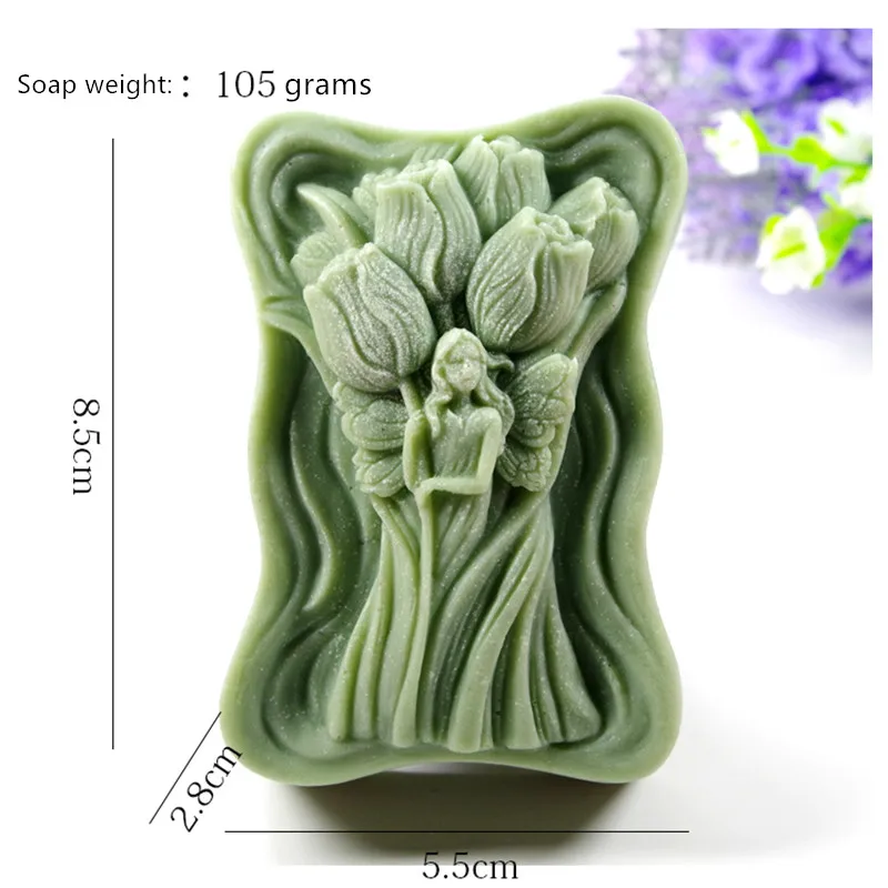 Tulip Flower Soap Resin Mold Silicone Flower Fairy Mold for Soap Making Handmade Soap Mold DIY Scented Candle Art Craft Moulds