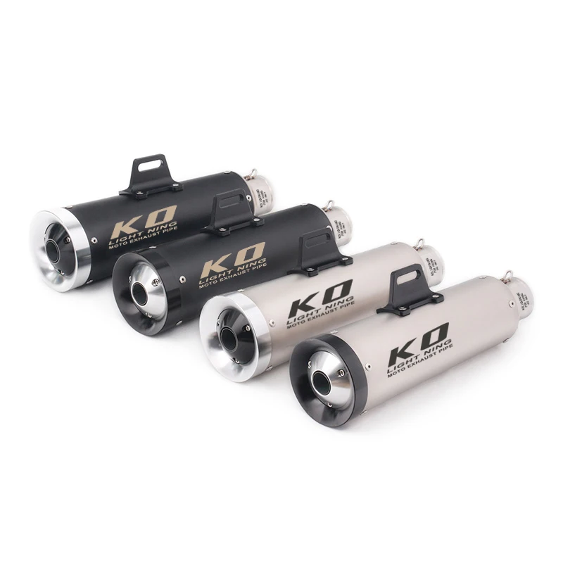 

51mm Universal Motorcycle Exhaust Muffler With Silencer 355mm Aluminum Alloy And Stainless Steel For ATV Street Bike