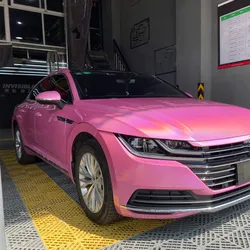 HOHOFILM Pink Chameleon Laser Neo Chrome Car Wrap Stickers Holographic Chrome Laser Car Body Wrap Vinyl Air bubble free