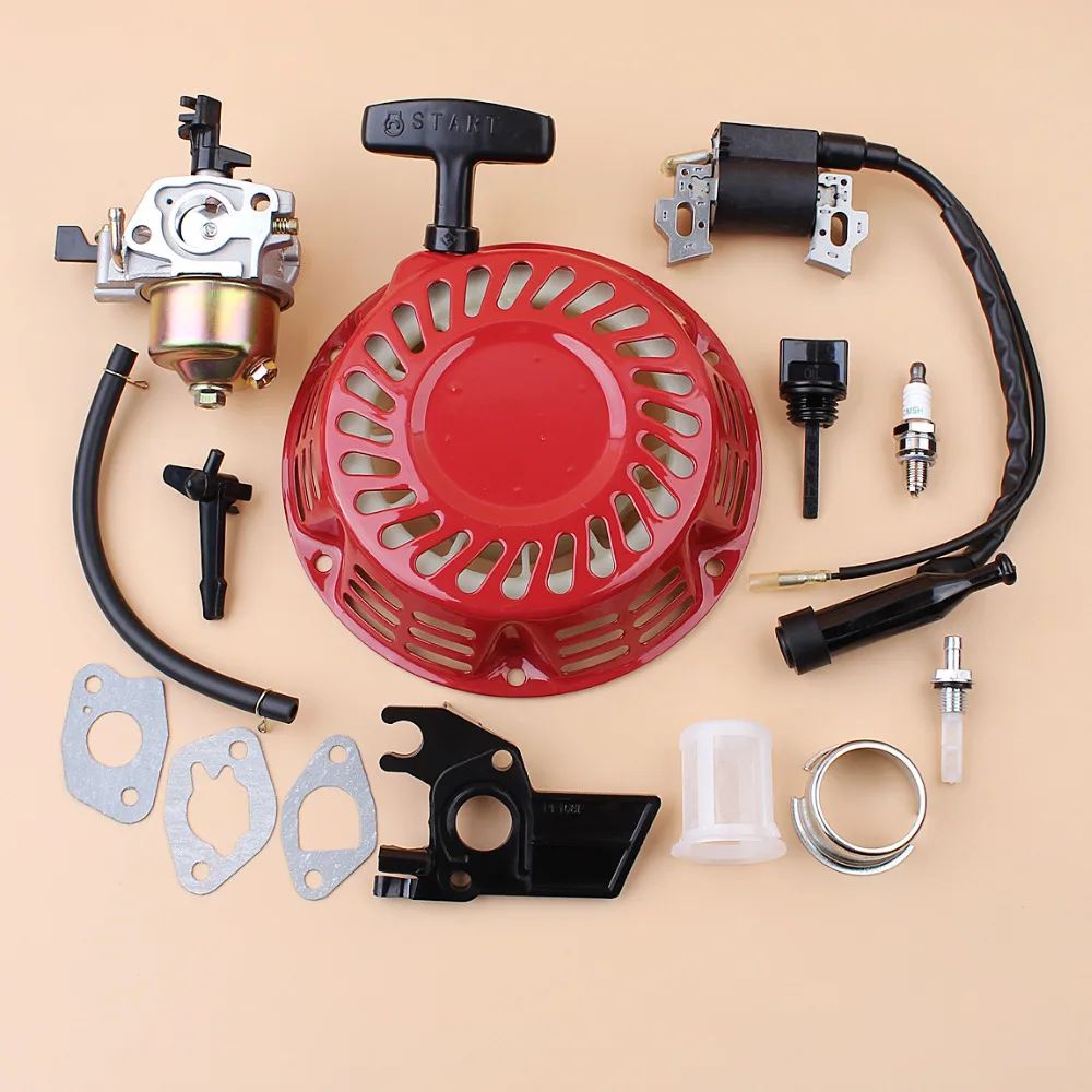 Aislador de carburador de arranque de retroceso, bobina de encendido, Kit de filtro de junta de combustible para recortadora de generador de motor de Gas Honda GX160 GX200 168F