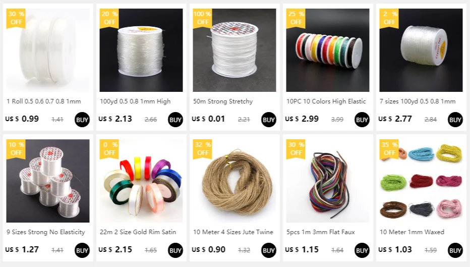 50 m starke dehnbare elastische Schnur mit Perlenschnüre für Schmuckzubehör, Fadenseil, DIY-Halskette, Armbänder, Zubehör, Zubehör – Detail 5