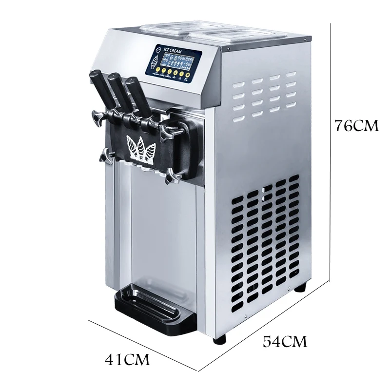 أعلى جودة 3 نكهات الآيس كريم منضدية آيس كريم ناعم القوام صانع آلة بيع ميلك شيك صغيرة آلة صنع الآيس كريم 22-30L/H