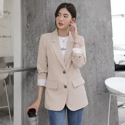 Peonfly New 2022 autunno Fashion Blazer Jacket donna Casual tasche coreane cappotto a maniche lunghe Office Ladies Solid Blazer allentato