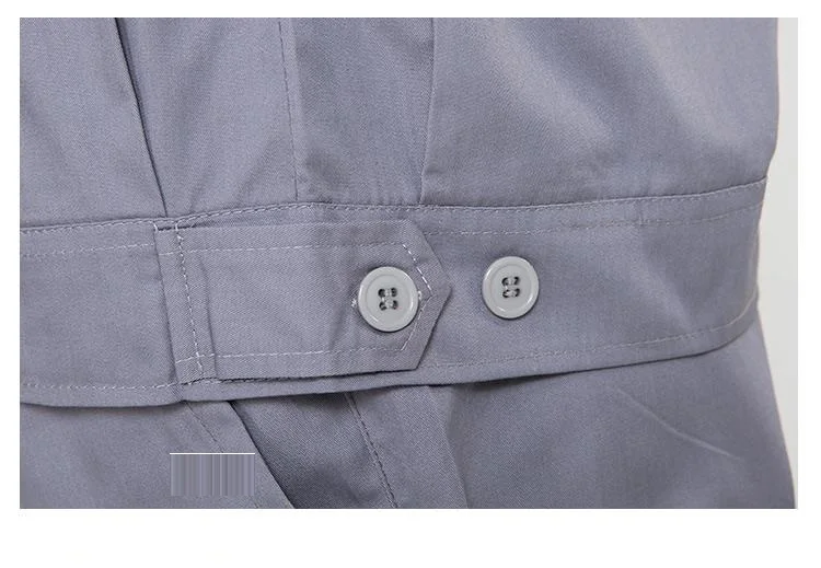 Zomerkleding voor werknemers Ademende overall Katoen Veiligheid Slijtvaste kraagvorm Effen kleur Dunne uniformen Tops + broek