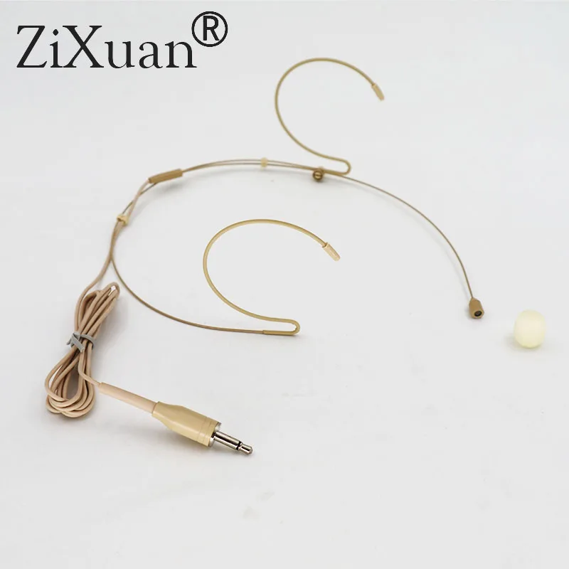 Professional Omnidirection Earset Condenser Microphone Miniature Skin Microphones Wired Headband Mic with 3.5mm Mono Plug