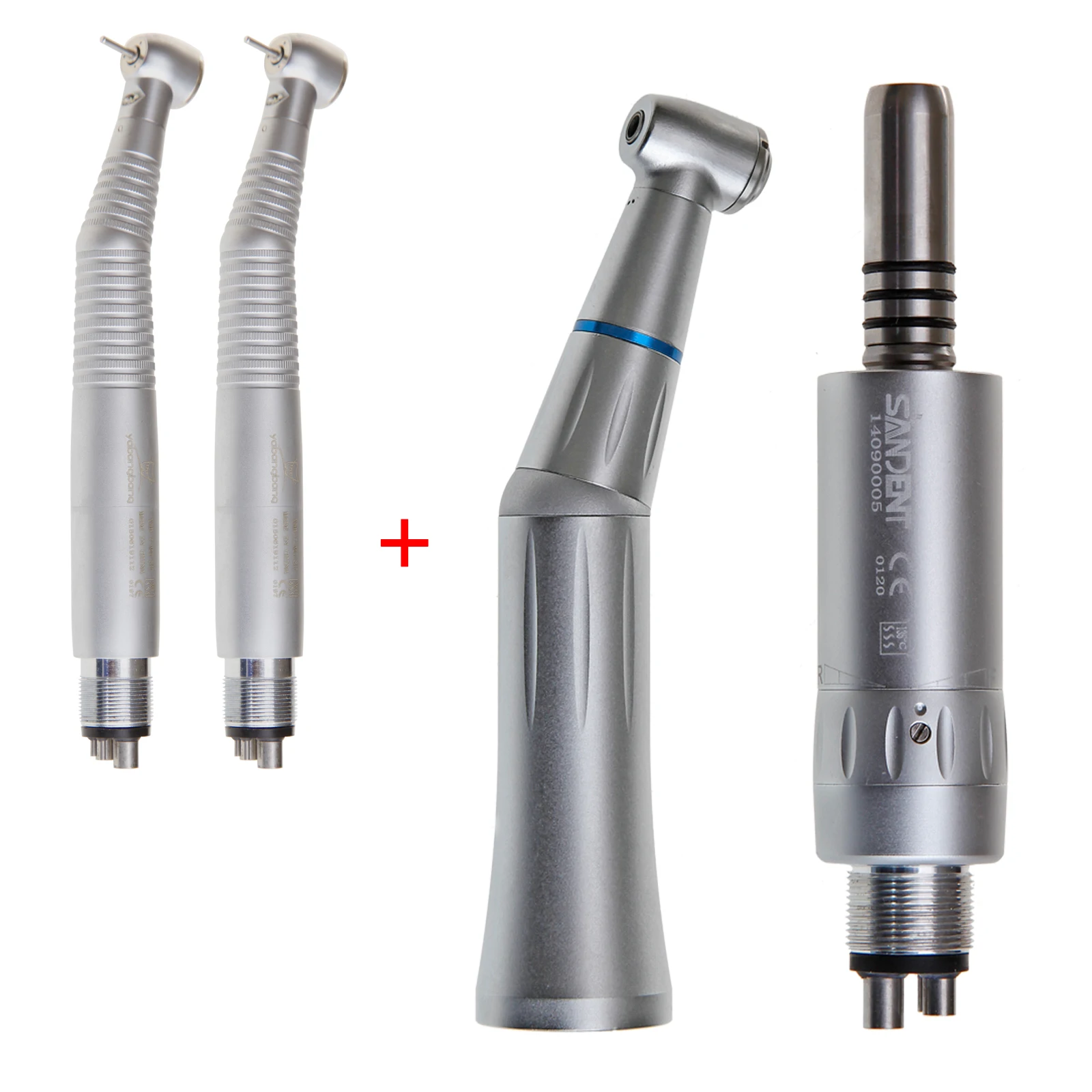 

Dental high /low speed hand piece LED 4 hole E-generator 2pcs Big Head Internal Water Push button +Contra angle Handpiece motor