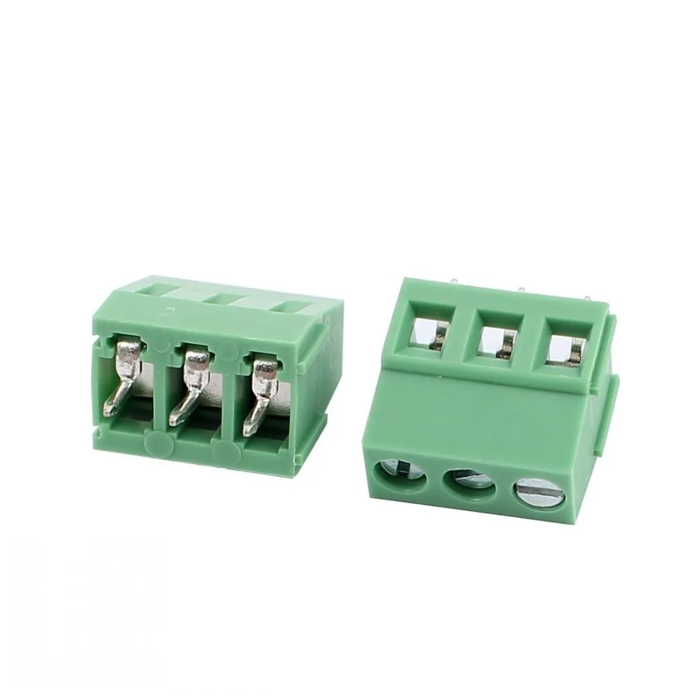 100Pcs KF128-2Pin/3Pin pitch 2.54 /3.5/ 3.81 / 5.0 / 7.5mm Spacing Terminal Block Splice Terminal Screw Type PCB Screw Terminal