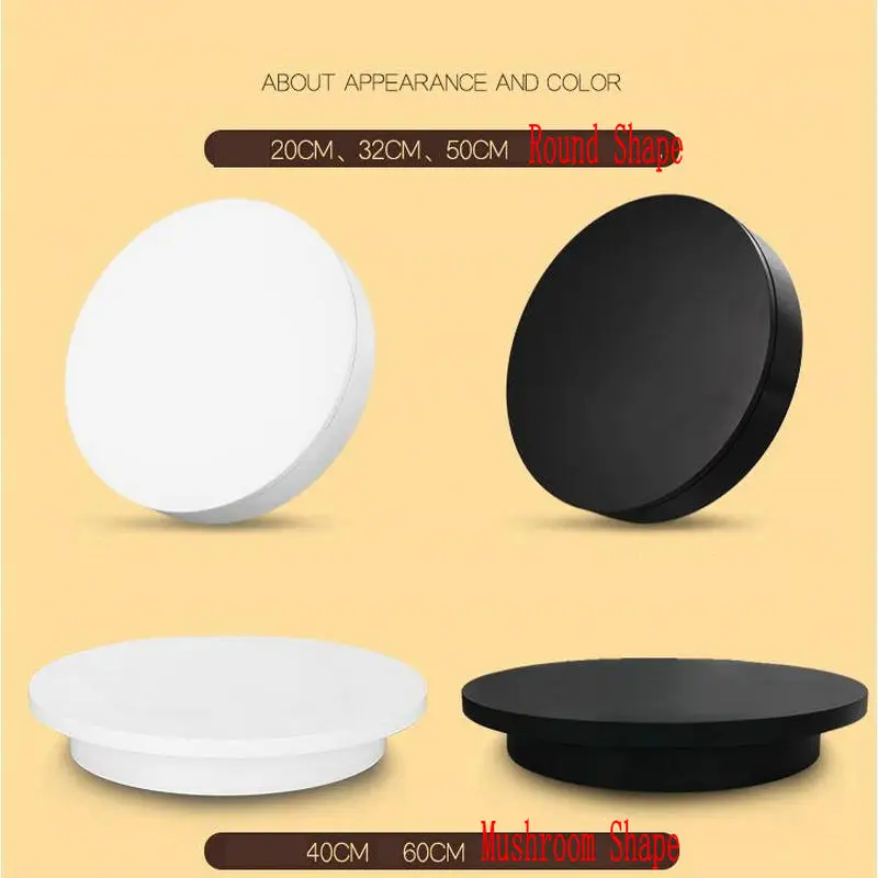 

16/20/32/40/50/60CM Diameter Two Way Electric Rotating Turntable Display Stand Lazy Susan for Photography Shooting Base