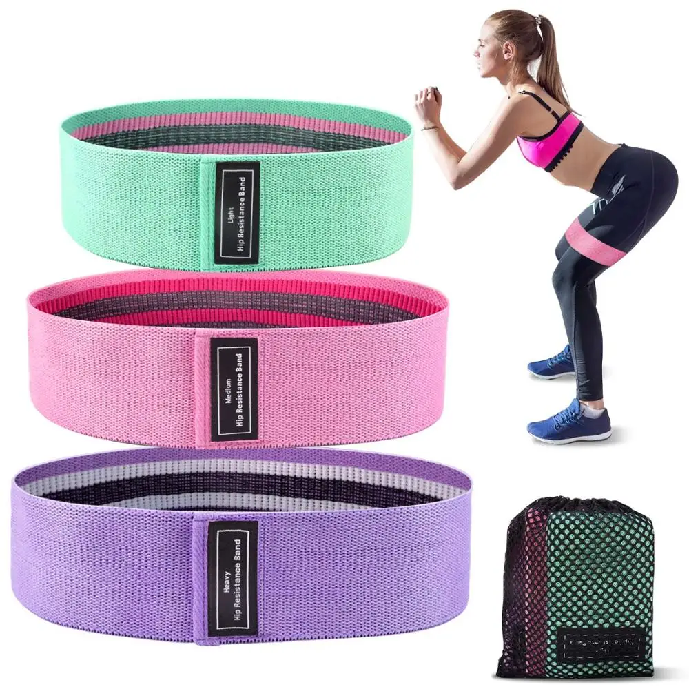 Set of 3 Resistance Bands Booty Bands Set Fitness Loop Bands Fitness Glutes or Squat Workout Non-Rolling Thick Hip Women and Men